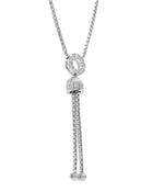 Empire S 18kt White Gold and White Diamond Tassel Necklace