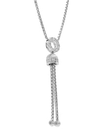 Empire S 18kt White Gold and White Diamond Tassel Necklace