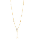 Empire S 18kt Yellow Gold and White Diamond Tassel Necklace