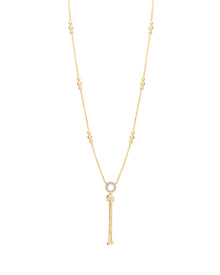 Empire S 18kt Yellow Gold and White Diamond Tassel Necklace