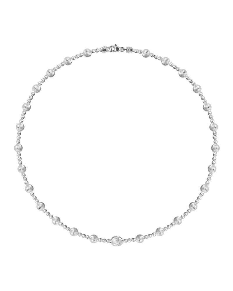 Empire S Collana in Oro Giallo 18kt e Diamanti Bianchi