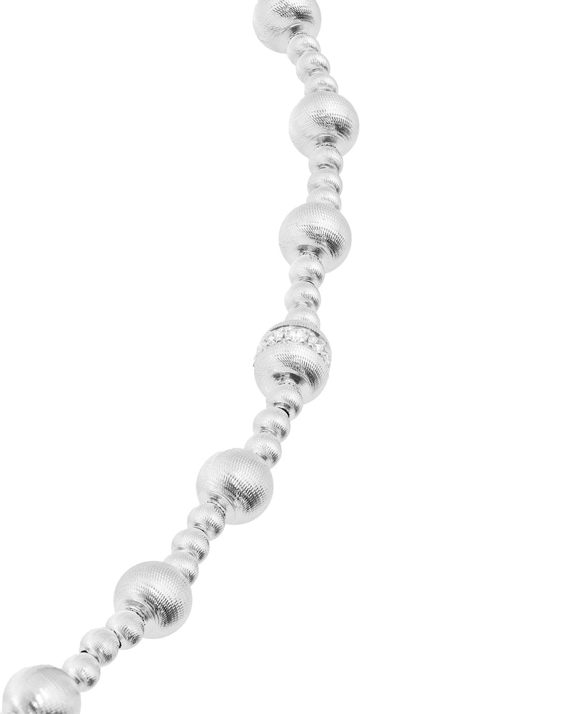 Empire S Collana in Oro Bianco 18kt e Diamanti Bianchi