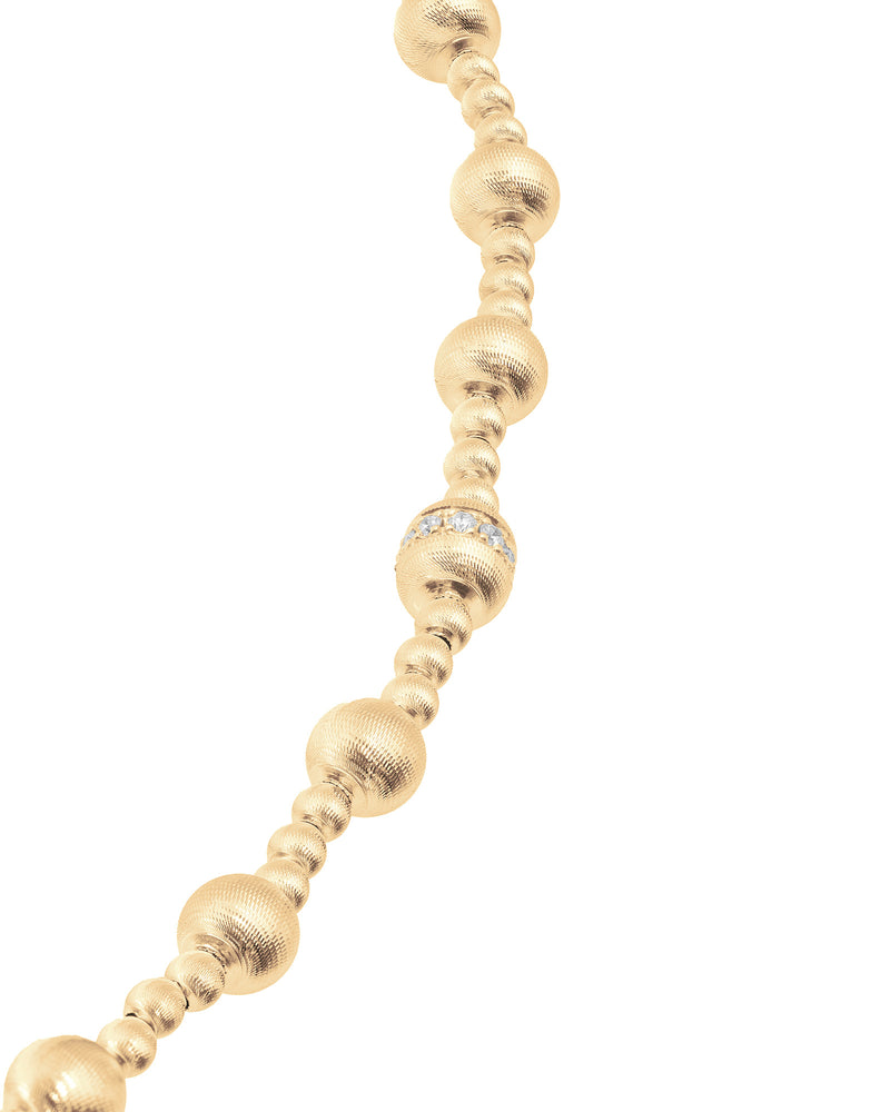 Empire S Collana in Oro Giallo 18kt e Diamanti Bianchi
