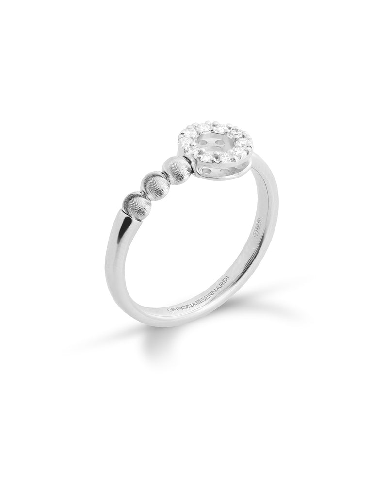Empire S 18kt White Gold Ring with White Diamonds