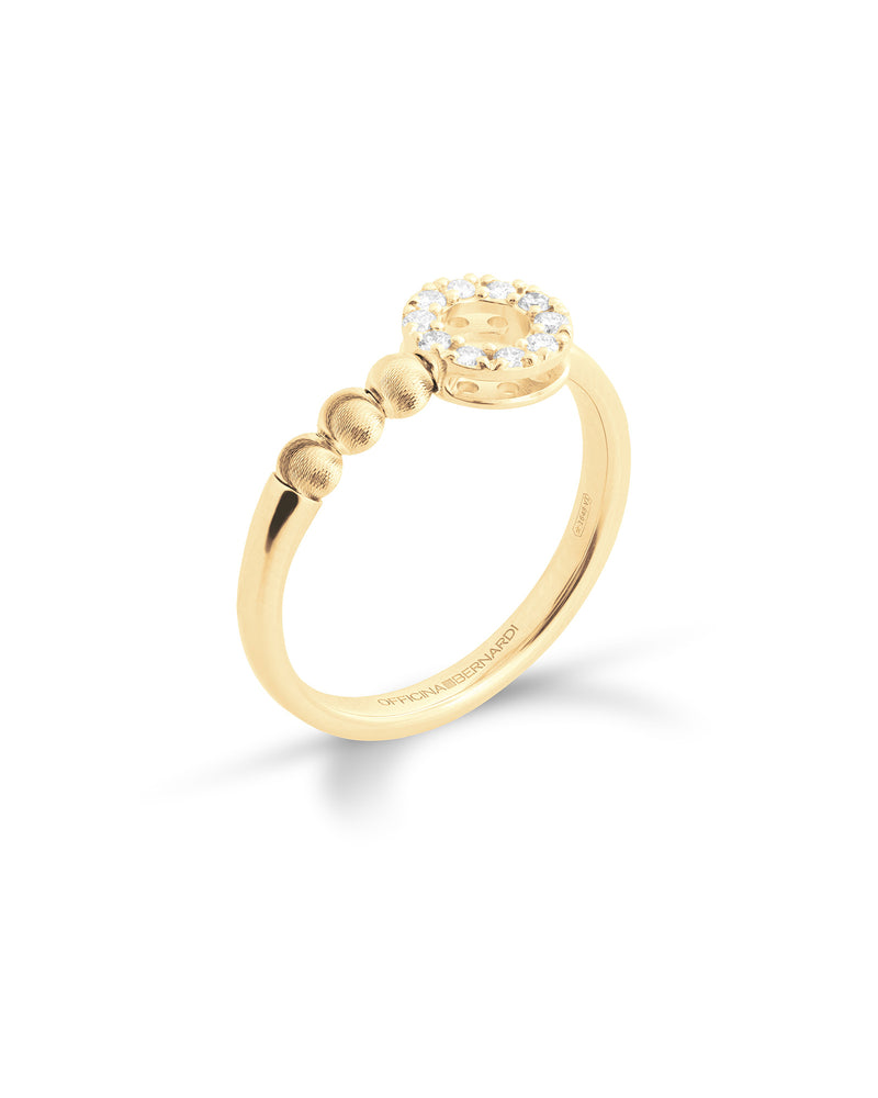 Empire S 18kt Yellow Gold Ring with White Diamonds