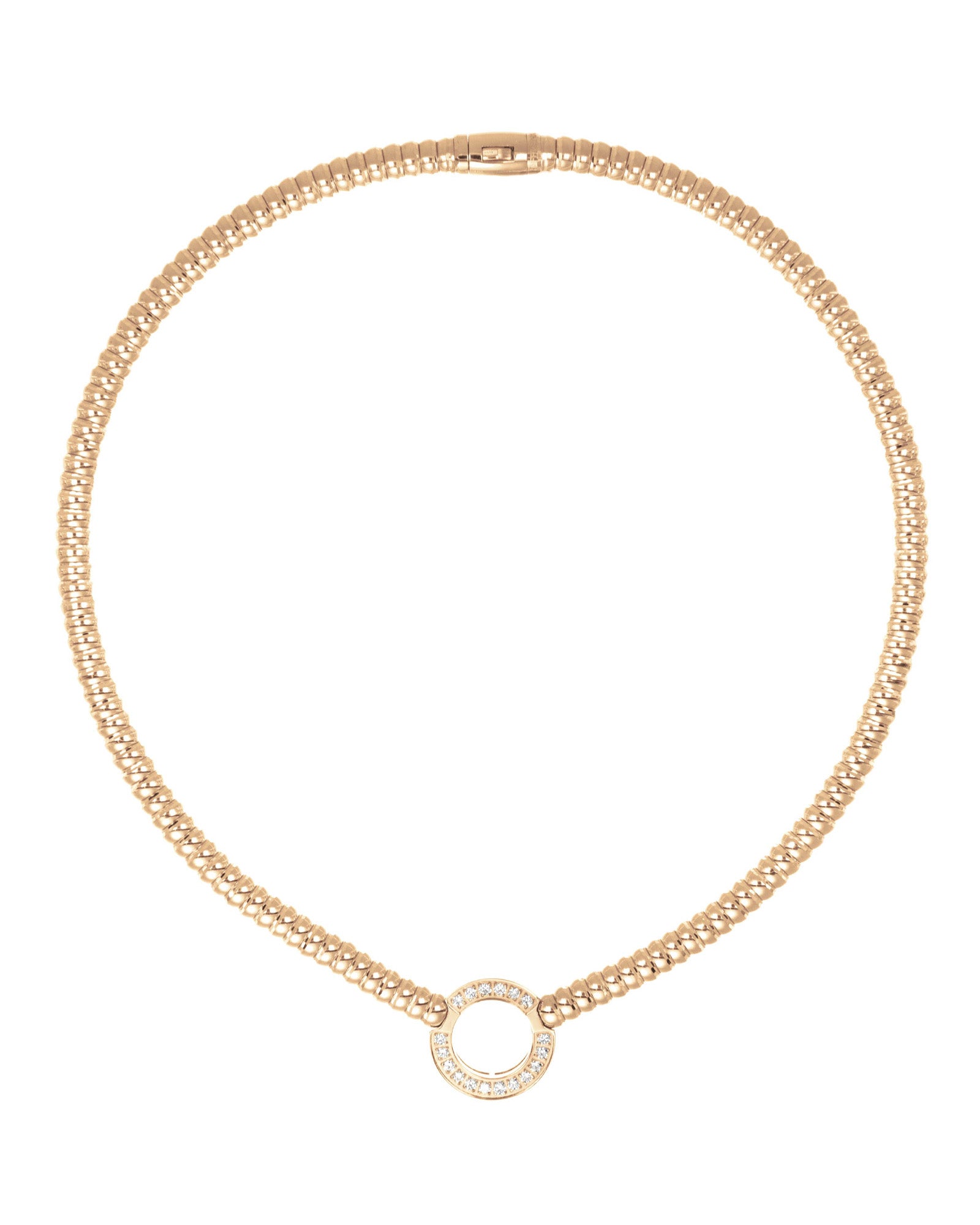 Enigma X Necklace in 18kt Rose Gold and Diamonds