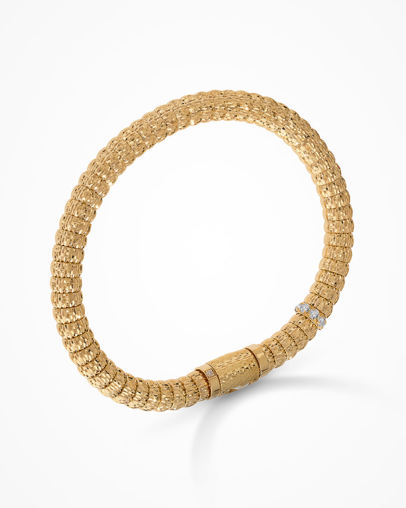 Enigma Bracciale in Oro Giallo 18kt e Diamanti Bianchi 3d