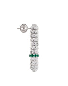 Enigma Drop Earrings in 18kt White Gold and Emeralds
