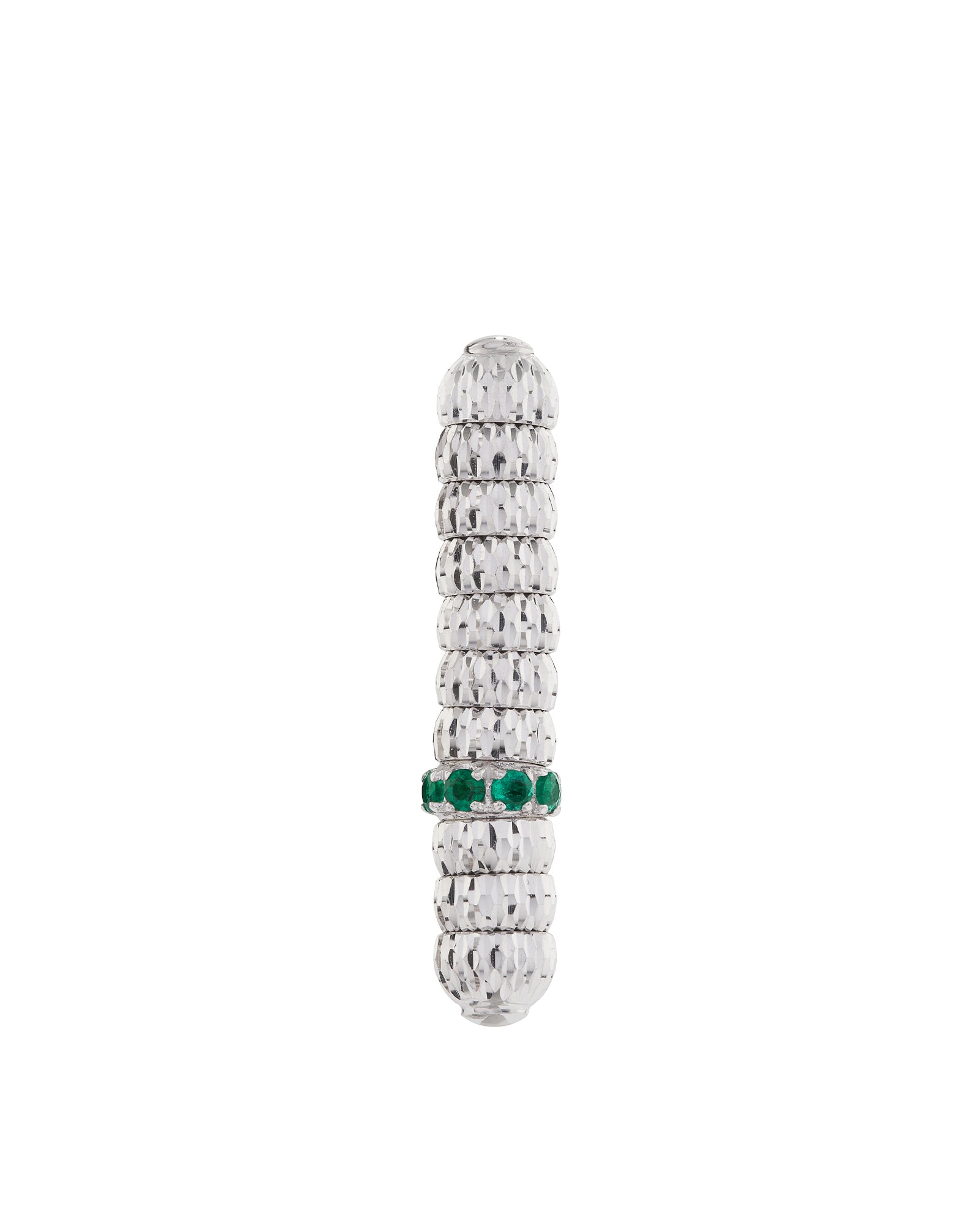 Enigma Drop Earrings in 18kt White Gold and Emeralds