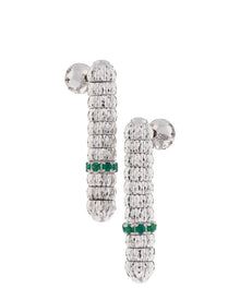 Enigma Drop Earrings in 18kt White Gold and Emeralds
