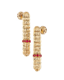 Enigma Earrings in 18kt Gold and Rubies