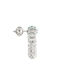 Enigma Earrings in 18kt White Gold and Emeralds