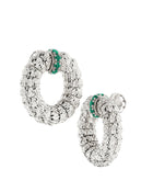 Enigma Earrings in 18kt White Gold and Emeralds
