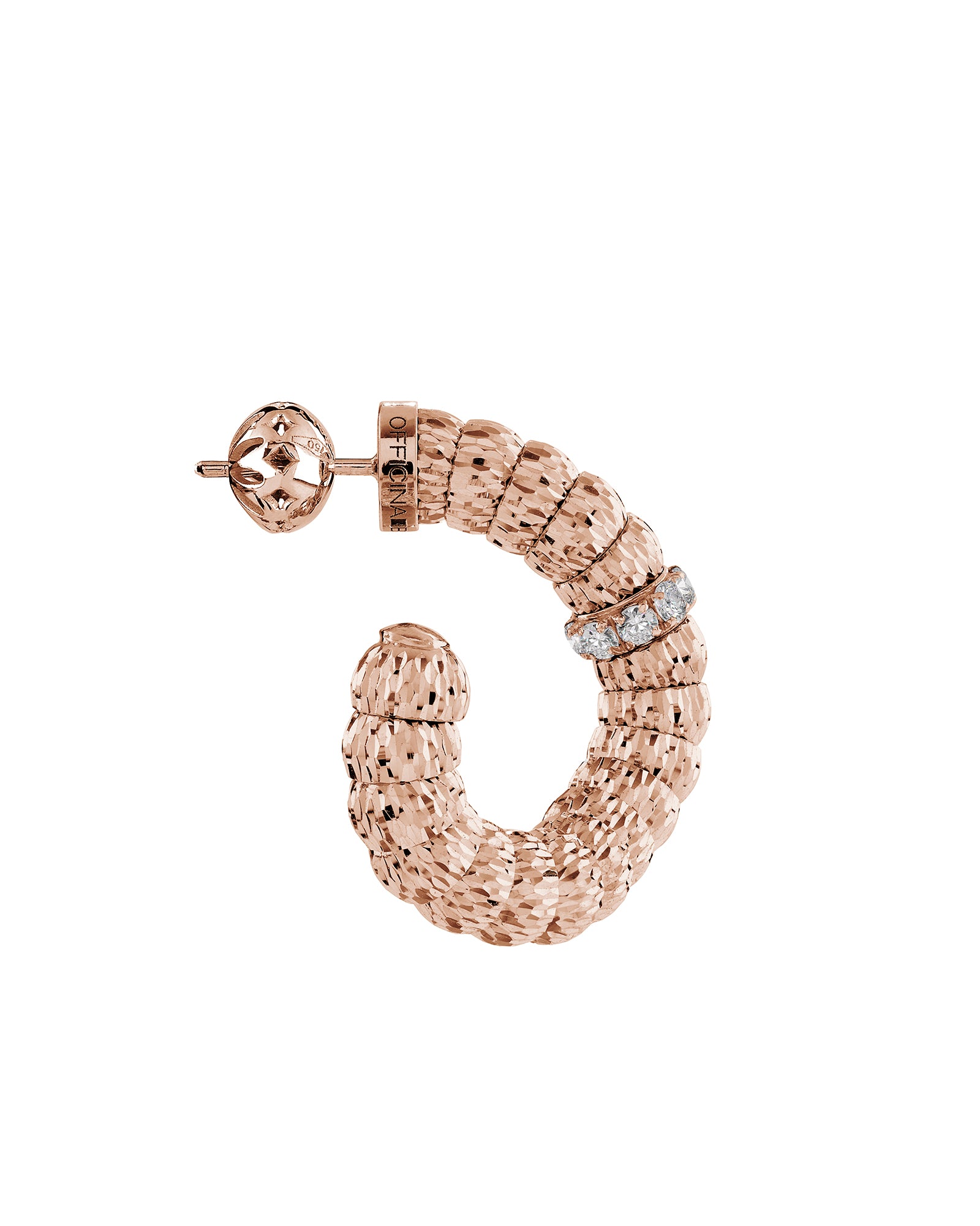 Enigma Orecchini Hoop in Oro Rosa 18kt e Diamanti