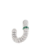 Enigma Hoop Earrings in 18kt White Gold and Emeralds