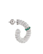 Enigma Hoop Earrings in 18kt White Gold and Emeralds