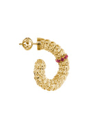 Enigma Hoop Earrings in 18kt Gold and Rubies