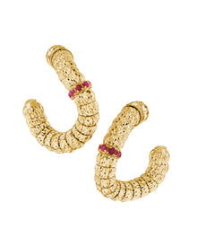 Enigma Hoop Earrings in 18kt Gold and Rubies