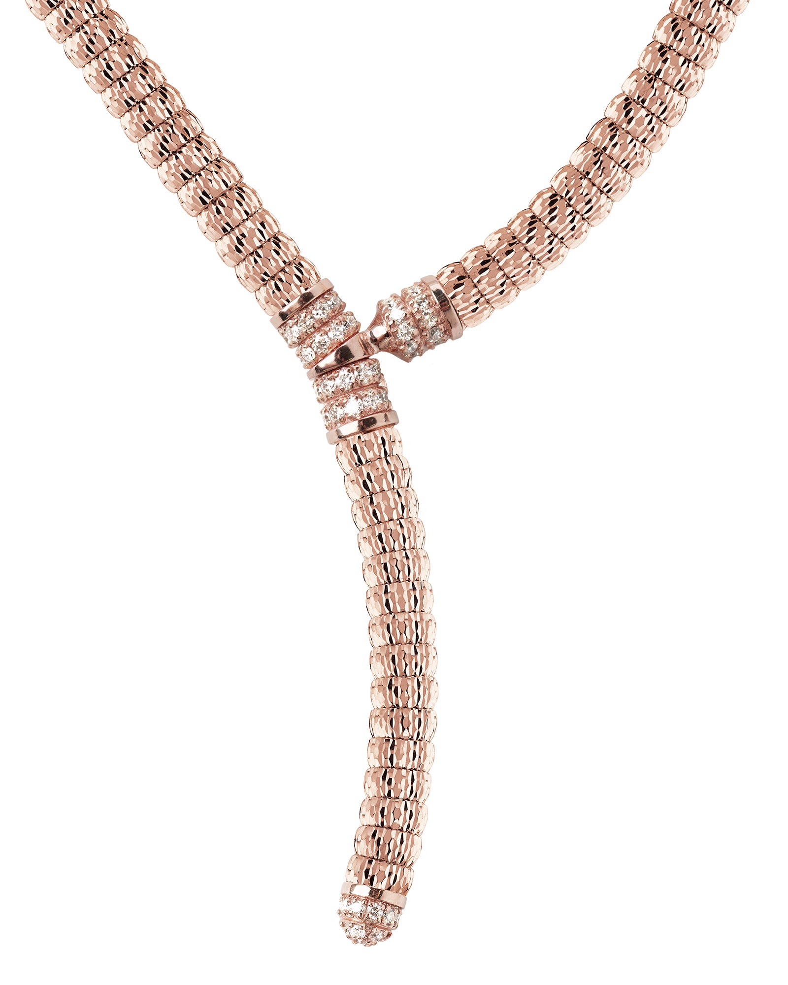 Enigma Y3 Necklace in 18kt Rose Gold and Diamonds