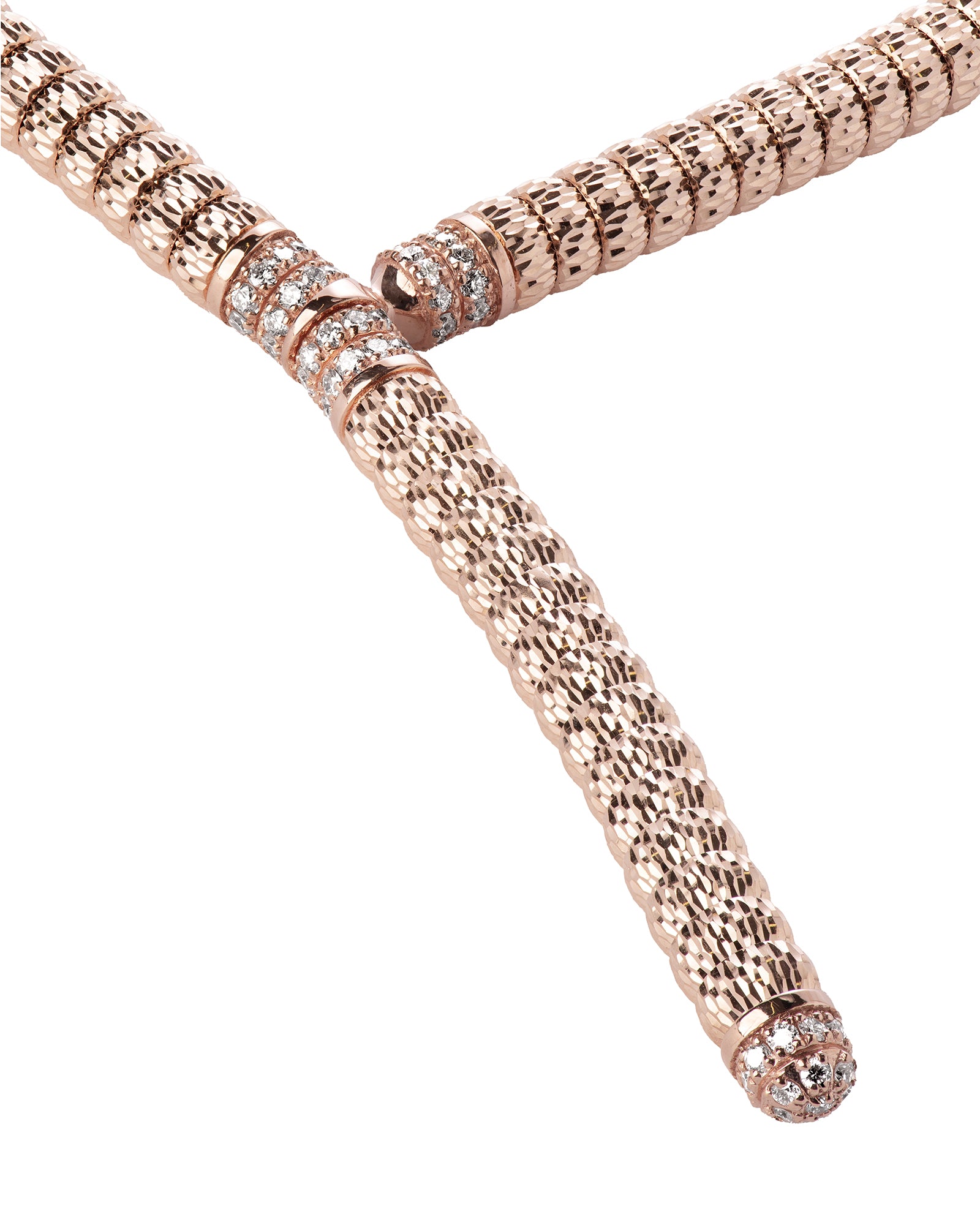 Enigma Y3 Necklace in 18kt Rose Gold and Diamonds