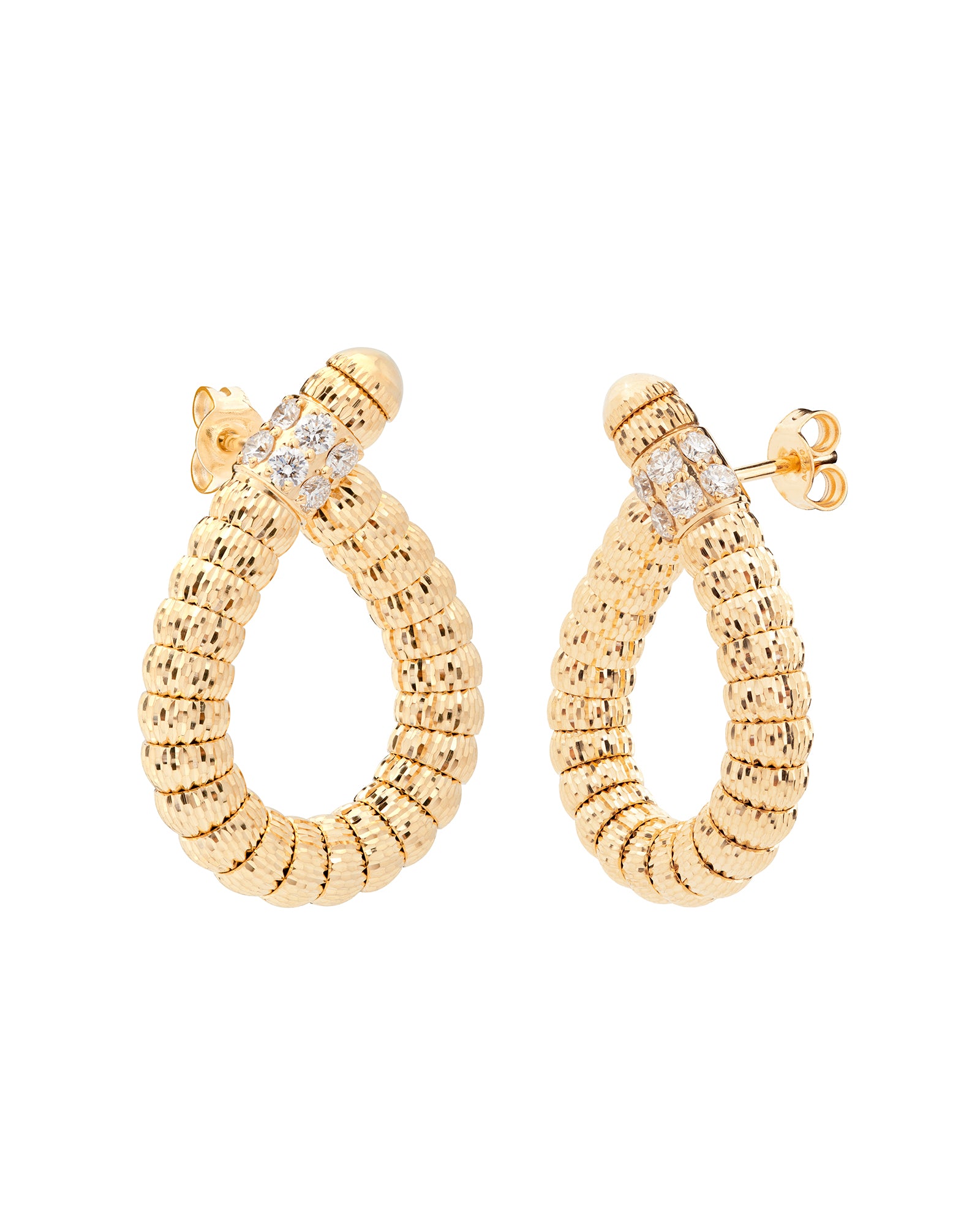 Enigma S Orecchini Drop in Oro Giallo 18kt e Diamanti Bianchi