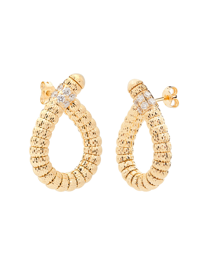 Enigma S 18kt Yellow Gold and White Diamond Drop Earrings