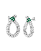 Enigma S Orecchini Drop in Oro Bianco 18kt e Smeraldi