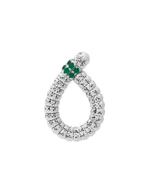 Enigma S Orecchini Drop in Oro Bianco 18kt e Smeraldi