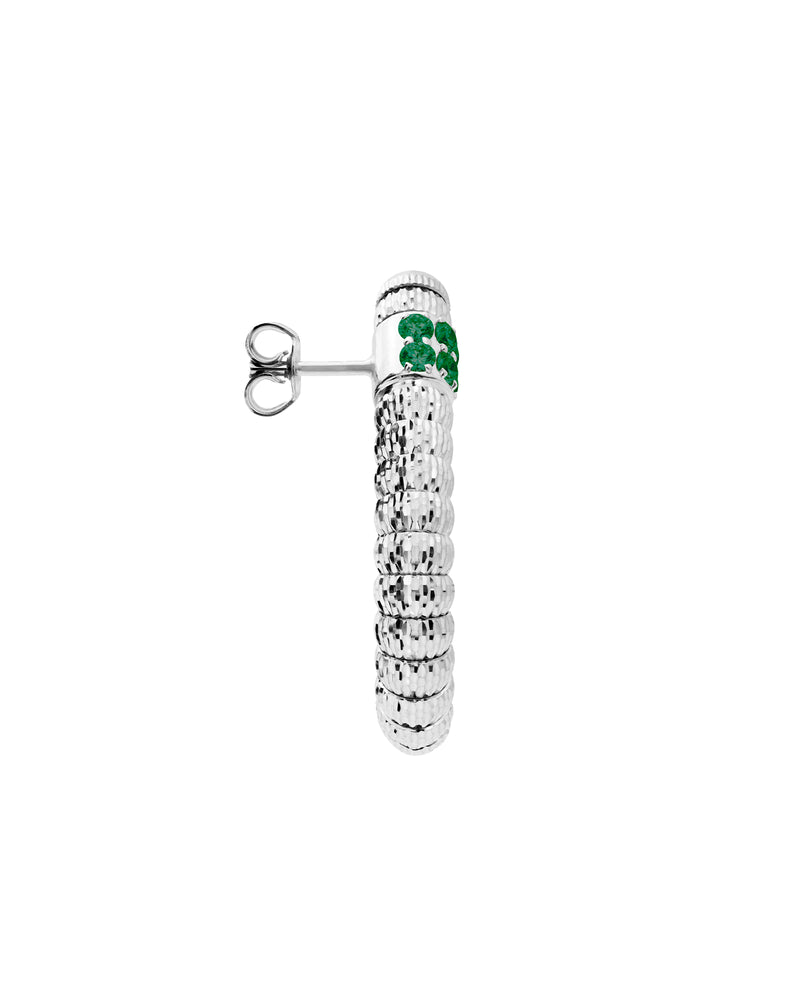 Enigma S 18kt White Gold and Emerald Drop Earrings