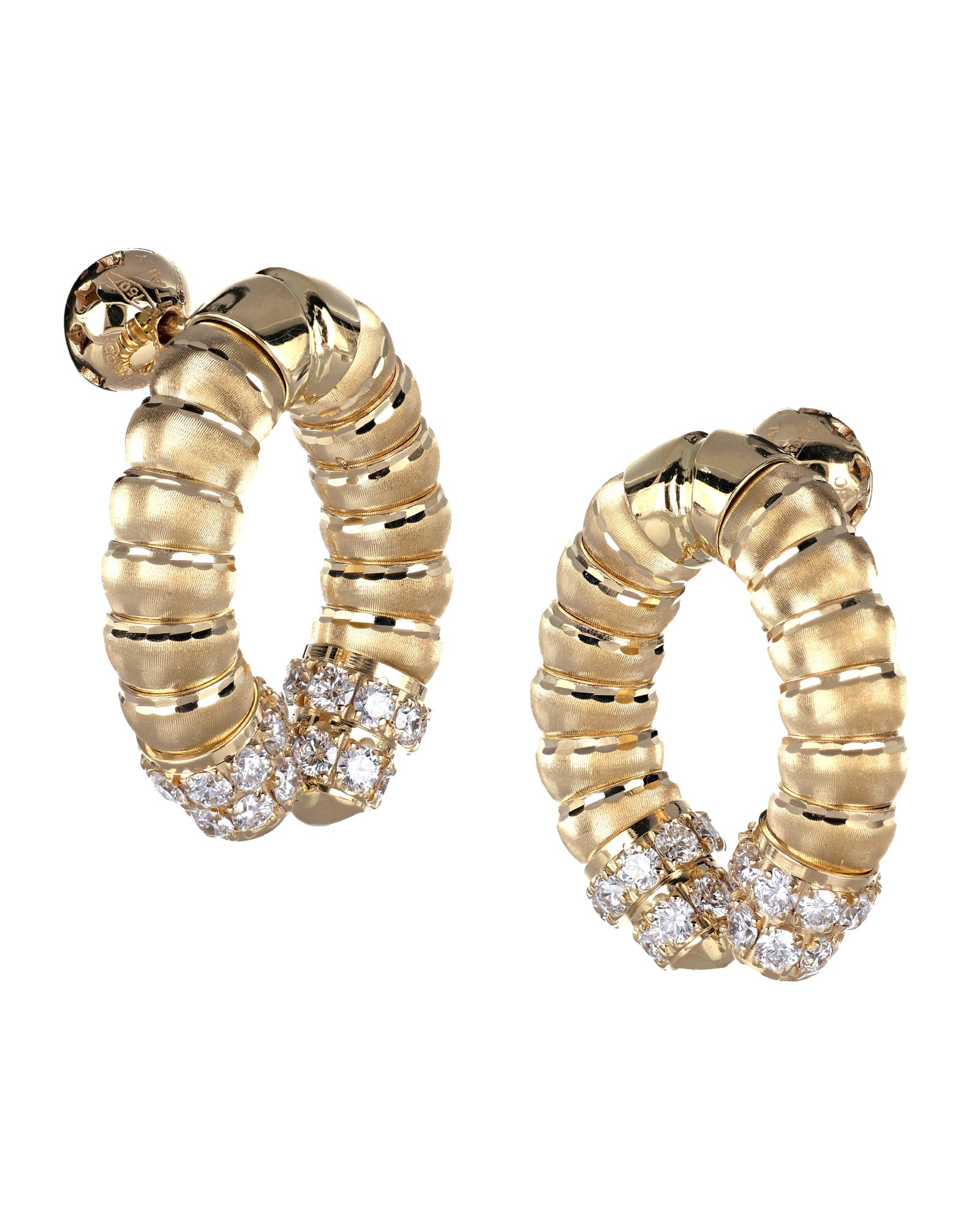 Enigma Veil 18kt Yellow Gold and White Diamond Drop Earrings
