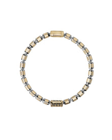 Lumen AC Bracelet in 18kt Gold and Gun Metal with Black Diamonds