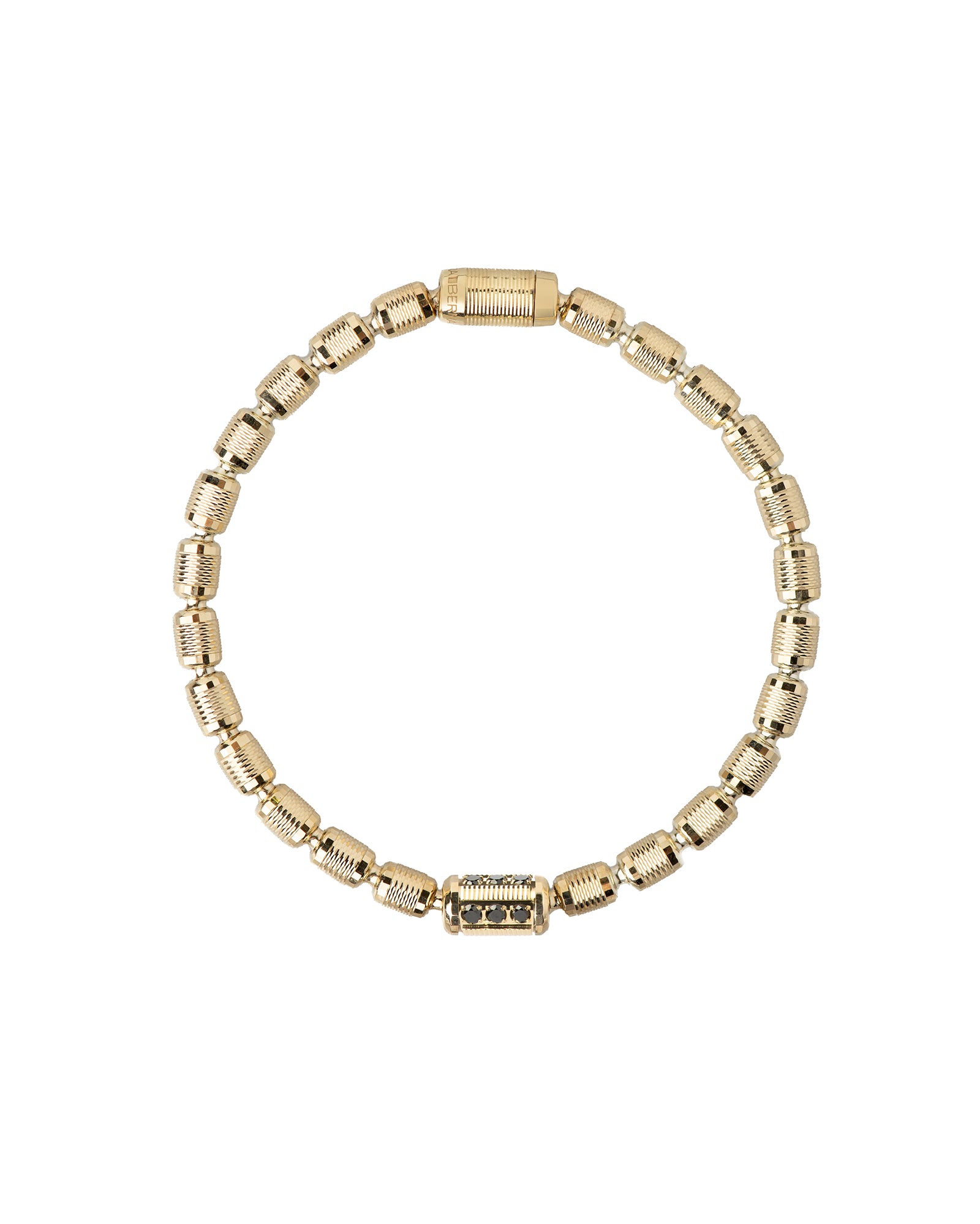 Lumen AC Bracelet in 18kt Gold and Black Diamonds