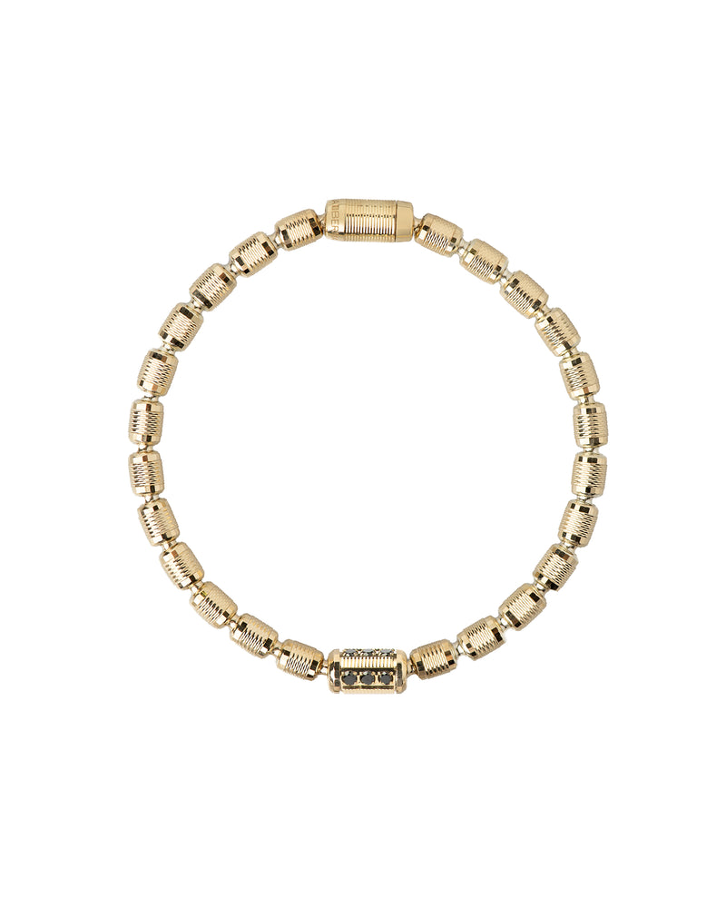 Lumen AC Bracelet in 18kt Gold and Black Diamonds