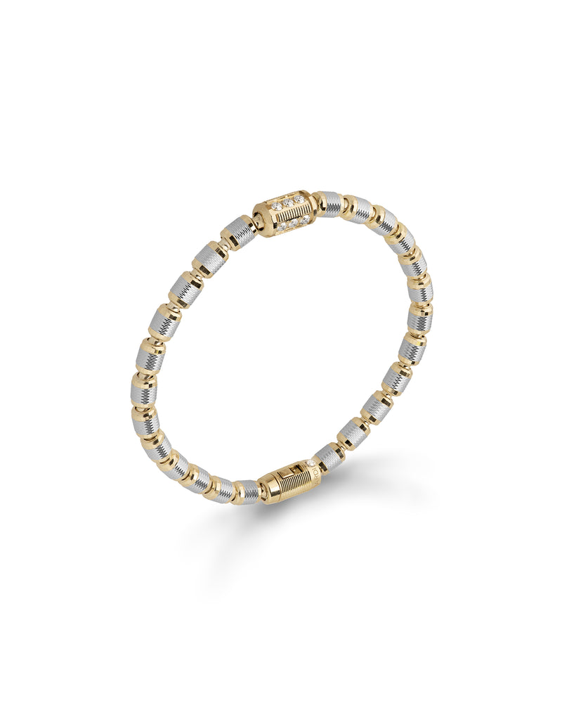 Lumen AC Bracelet in 18kt Yellow and White Gold with Diamonds