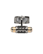 Lumen Cufflinks in 18kt Gold and Gun Metal with Black Diamonds