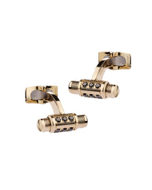 Lumen Cufflinks in 18kt Gold and Black Diamonds