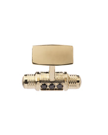 Lumen Cufflinks in 18kt Gold and Black Diamonds