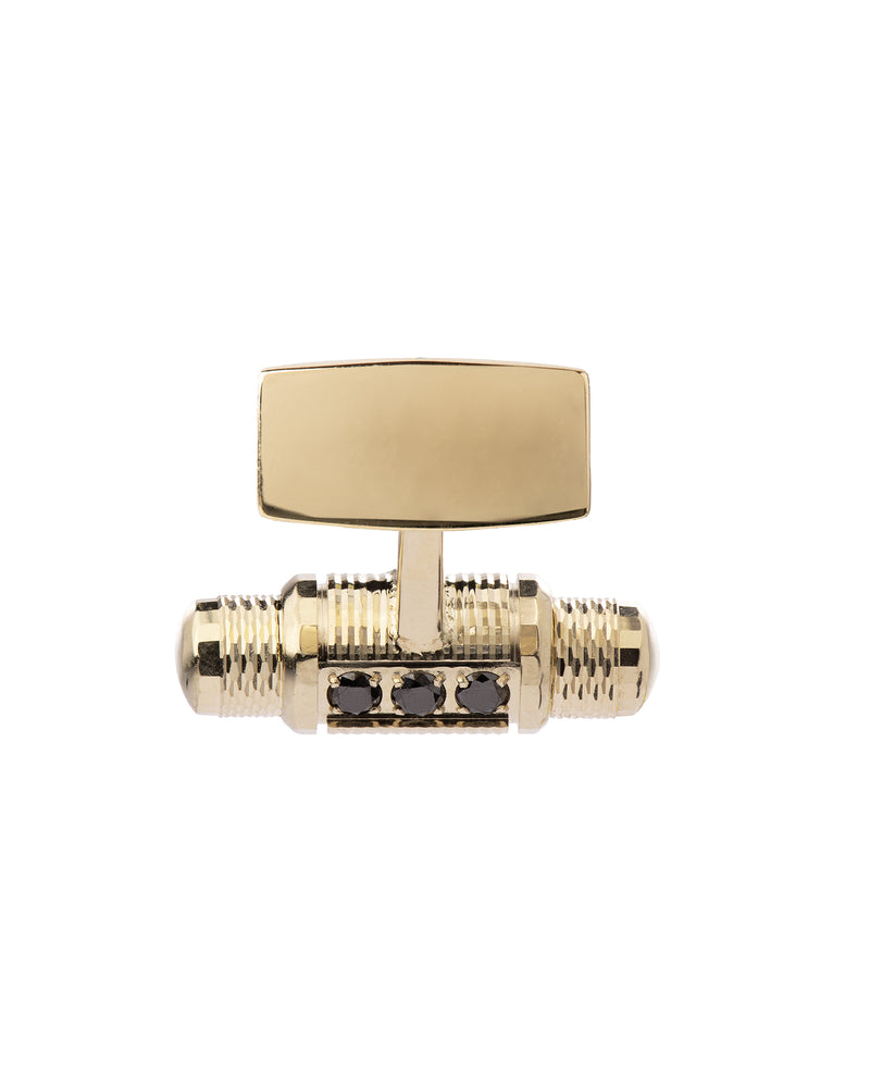 Lumen Cufflinks in 18kt Gold and Black Diamonds