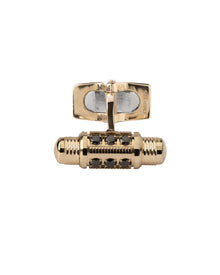 Lumen Cufflinks in 18kt Gold and Black Diamonds