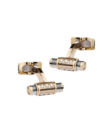 Lumen Cufflinks in 18kt Yellow and White Gold with Diamonds