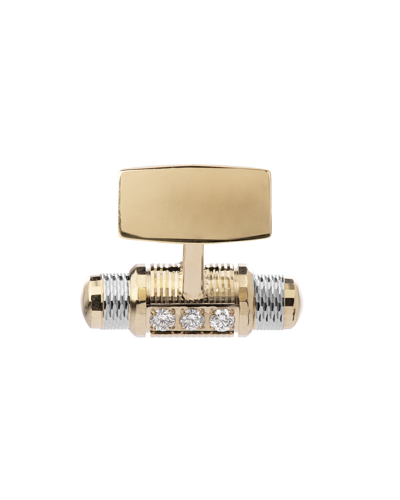 Lumen Cufflinks in 18kt Yellow and White Gold with Diamonds