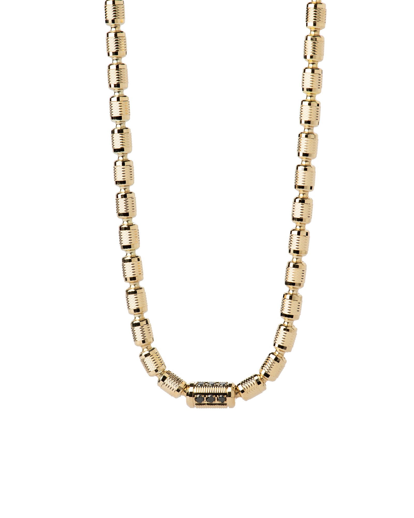 Lumen AC Necklace in 18kt Gold and Black Diamonds