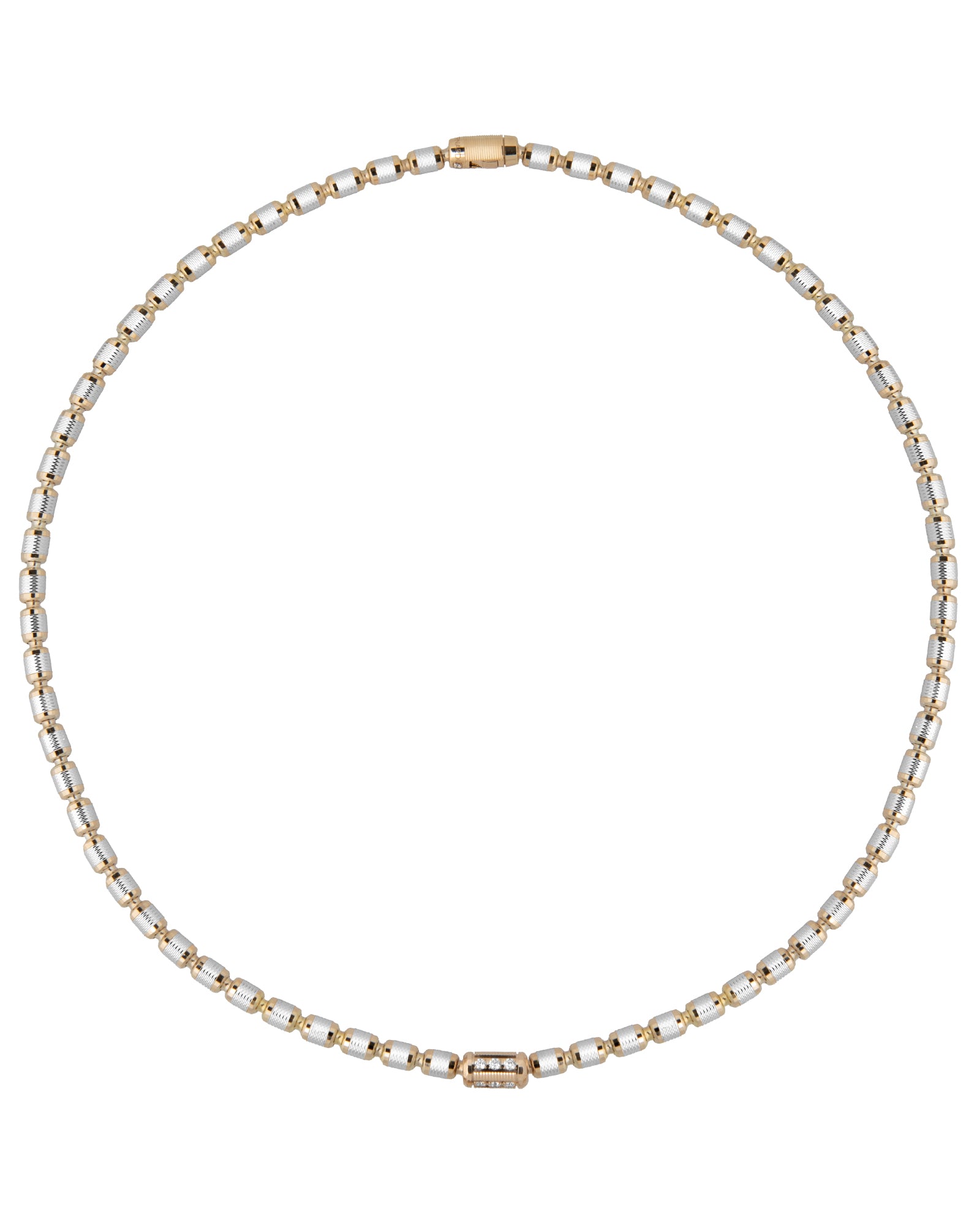 Lumen AC Necklace in 18kt Yellow and White Gold with Diamonds