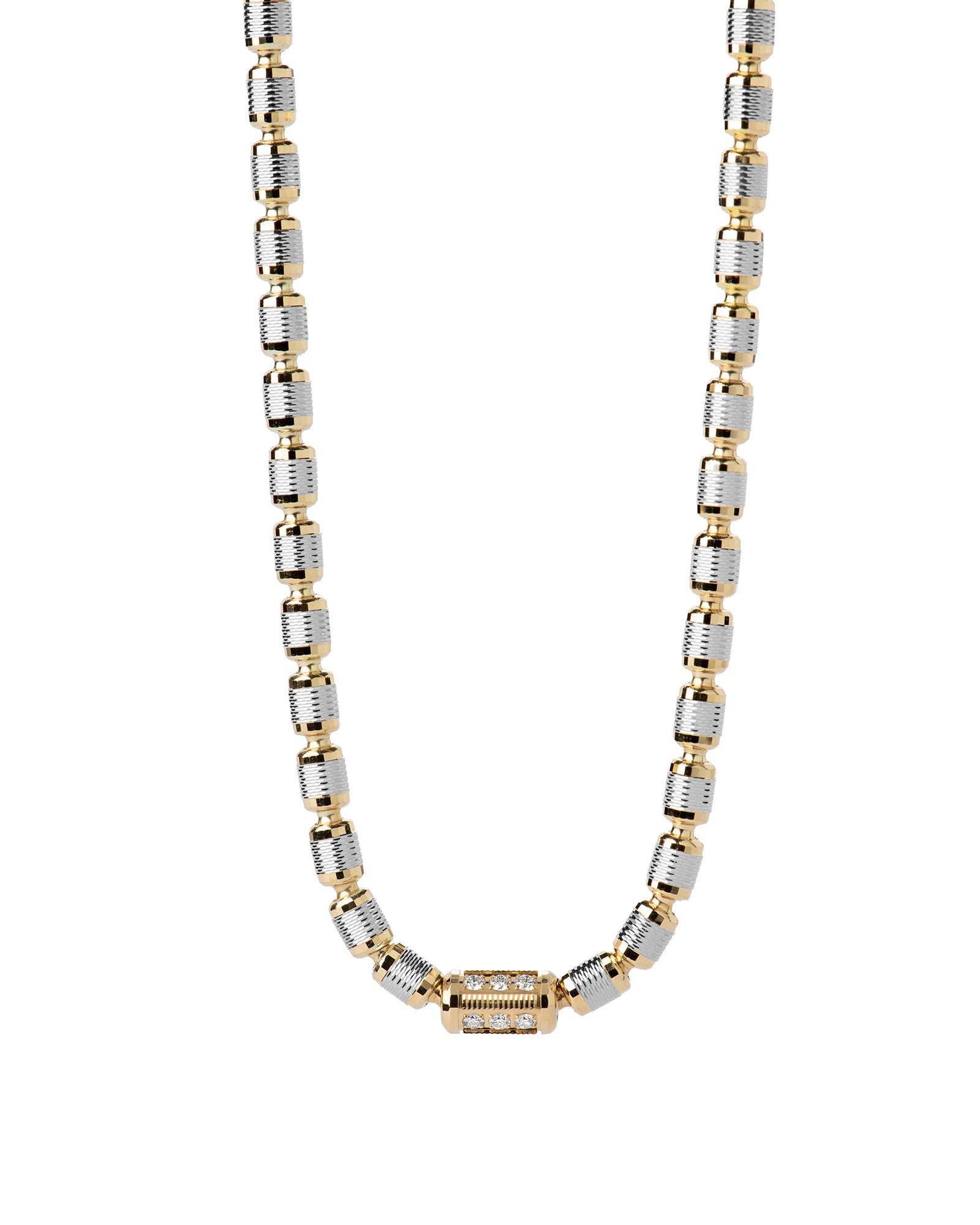 Lumen AC Necklace in 18kt Yellow and White Gold with Diamonds