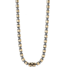 Lumen DC Necklace in 18kt Gold and Gun Metal with Black Diamonds