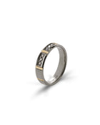 Lumen Ring in 18kt Gold and Gun Metal with Black Diamonds