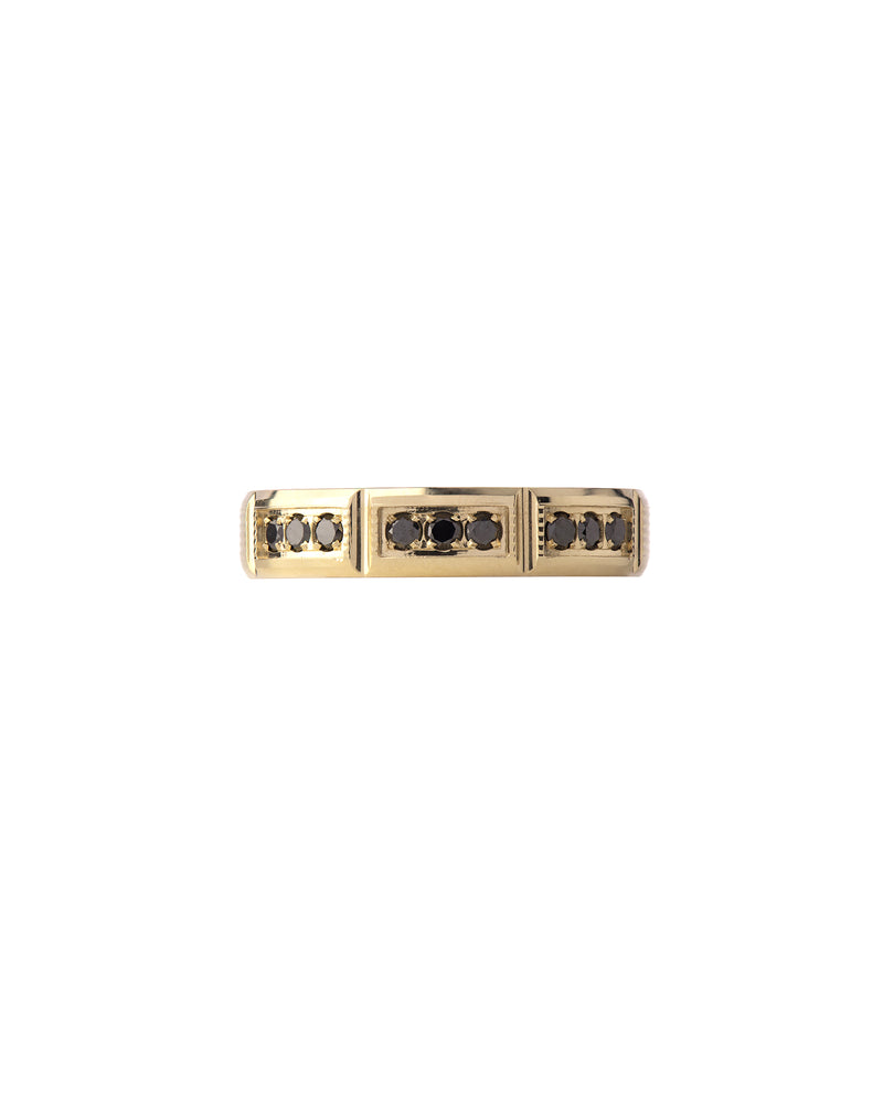 Lumen Ring in 18kt Gold and Black Diamonds