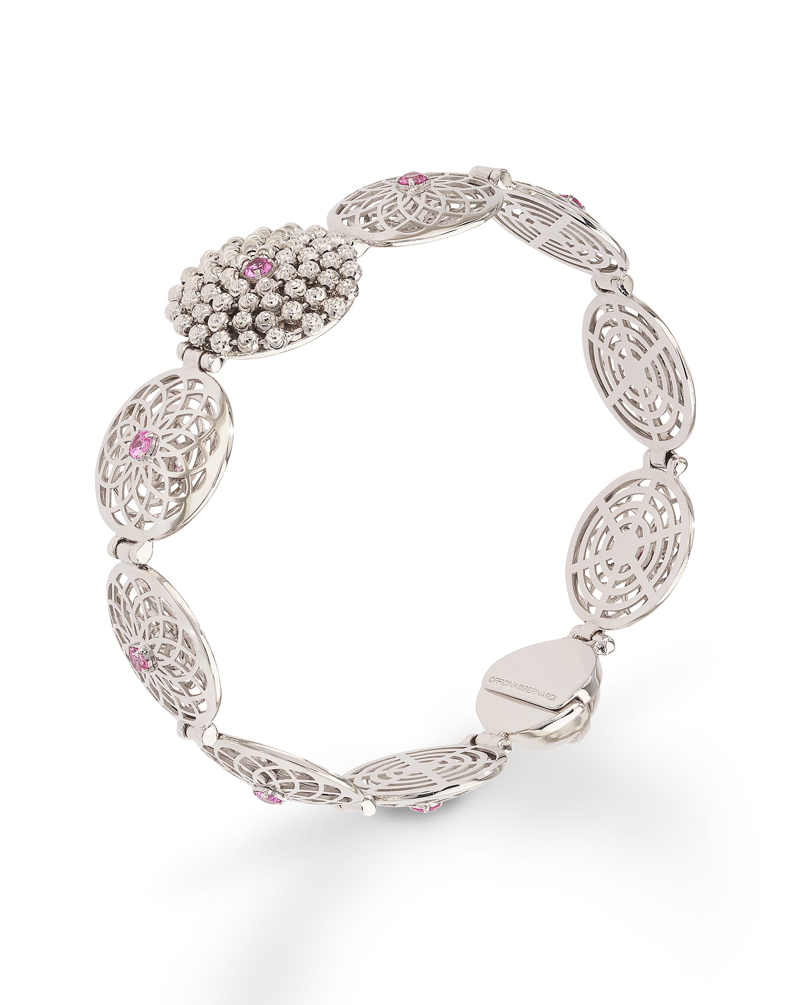 Mimosa Bracelet in 18kt White Gold and Pink Sapphires