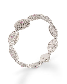 Mimosa Bracelet in 18kt White Gold and Pink Sapphires