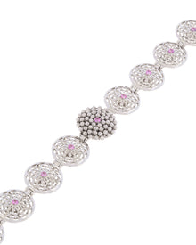 Mimosa Bracelet in 18kt White Gold and Pink Sapphires